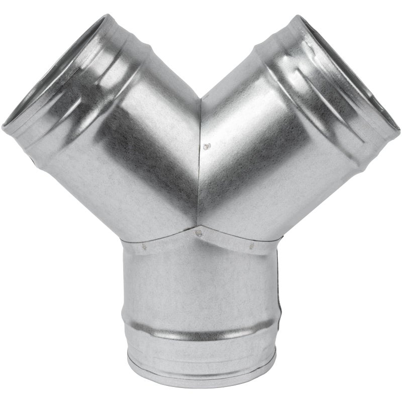Repa Market 4 to 4 inch Y Duct Splitter â€“ Galvanized Steel 3 Way Hose Splitter/Male Fit Dryer Vent Hose Adapter/HVAC Exhaust Fan, Dryer Duct, Ventilation Fan Transition for Home Improvement - Image 1